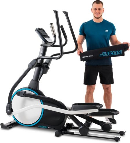 Hop-Sport Elektrisch-magnetische Crosstrainer HS-250CF Jucon + mat, Magnetische weerstand, Opvouwbaar Cardioapparaat, Ellipsentrainer met 24 kg vliegwiel, app-compatibel,...