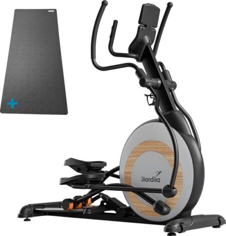 Skandika Carbon P26-S Crosstrainer SET – Crosstrainers - Crosstrainer (172l x 66b x 175h cm) + Mat (90 x 200 cm) - Elliptische trainer thuis, verstelbare hoogte, app-compatibel,...